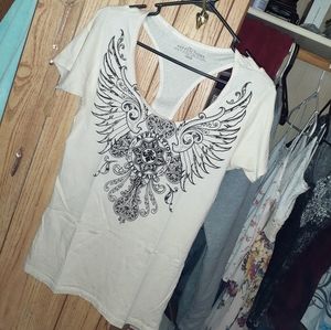 Affliction cutout tshirt, Small